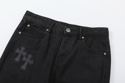 CHROME HEARTS DOUBLE CROSS JEANS BLACK