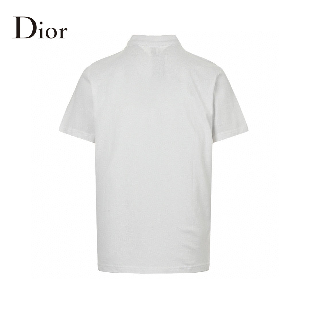 Dior Oblique Embroidered White Polo Shirt