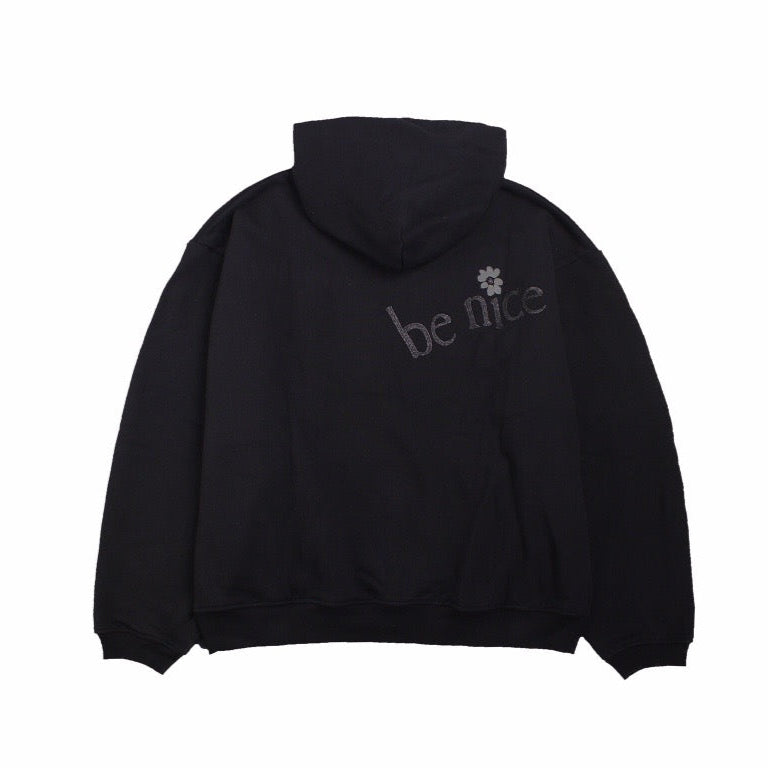 DIOR FLOWER LOGO HOODIE BLACK