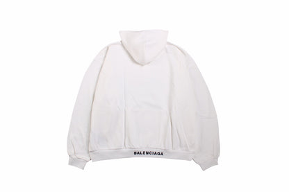 Balenciaga White Hoodie with "I Love" Graphic