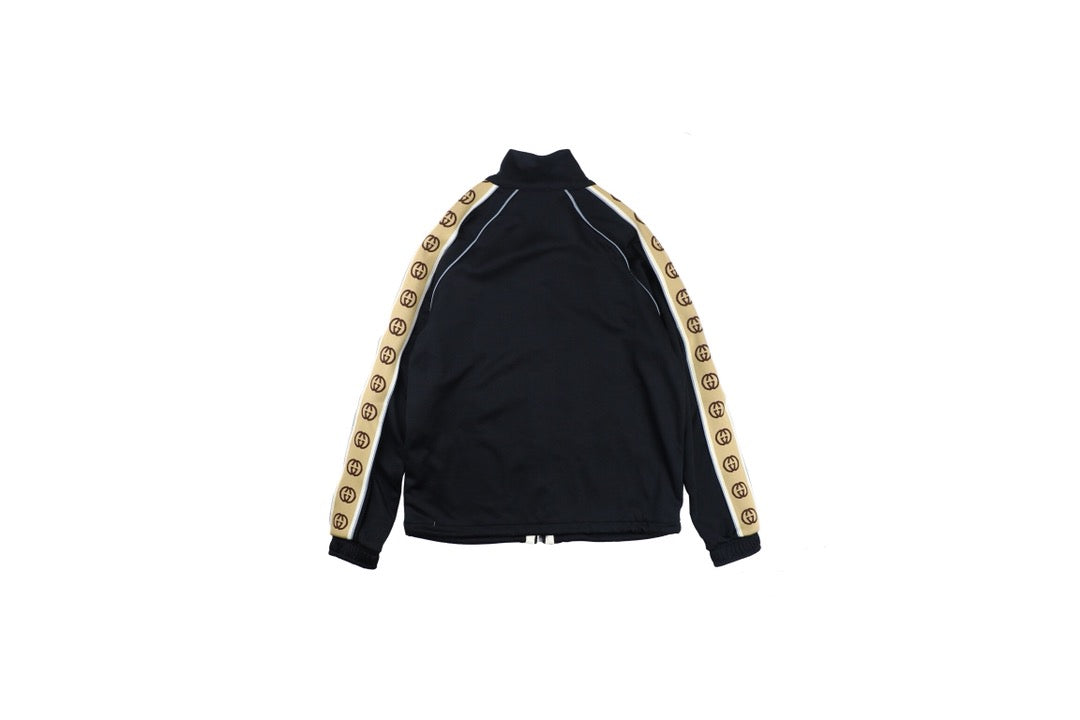 Gucci GG Logo Stripe Track Jacket - Black