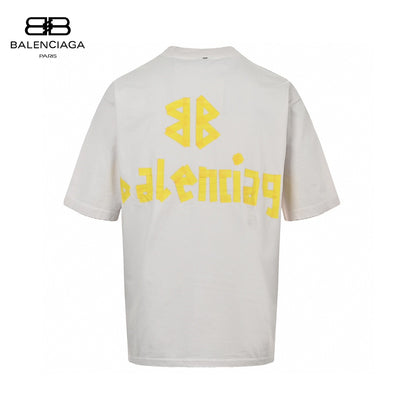 Balenciaga Pastel Logo T-Shirt in Off-White