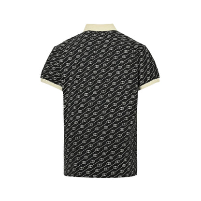 GUCCI GG PATTERN POLO SHIRT BLACK