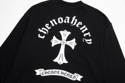 CHROME HEARTS WHITE CROSS SWEATSHIRT BLACK