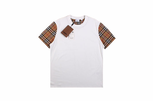 Burberry Check Sleeve T-Shirt (White)