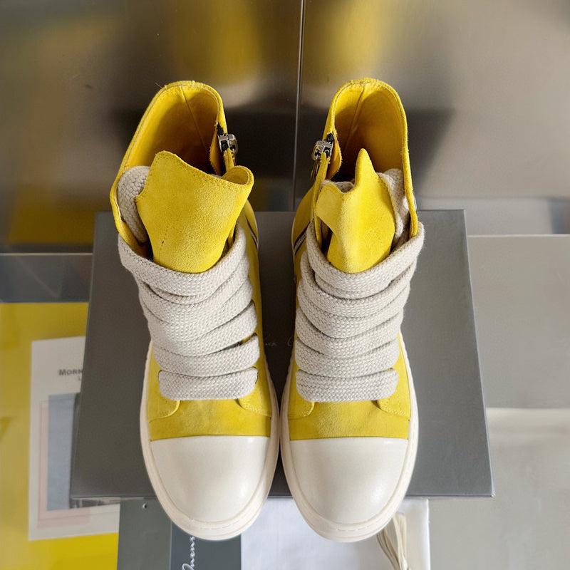 Rick Owens Yellow High-Top Sneakers