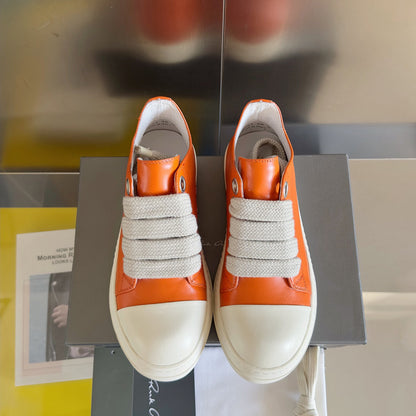 Rick Owens Orange Low-Top Sneakers