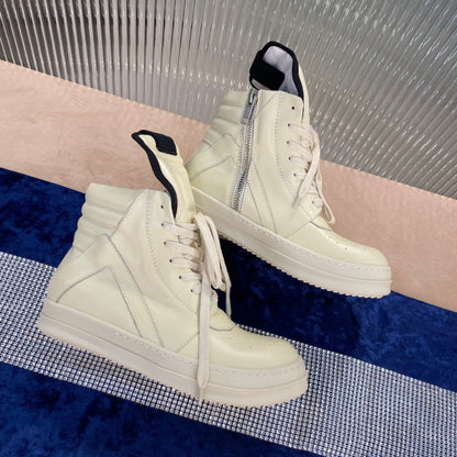 Rick Owens Geobasket Sneakers - Cream