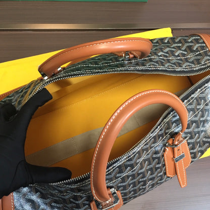 GOYARD BOSTON 50 TRAVEL BAG BLACK & TAN