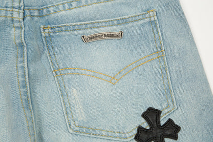 CHROME HEARTS SEX EMBROIDERED JEANS BLUE