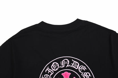 CHROME HEARTS HORSE SHOE LOGO T-SHIRT BLACK PINK