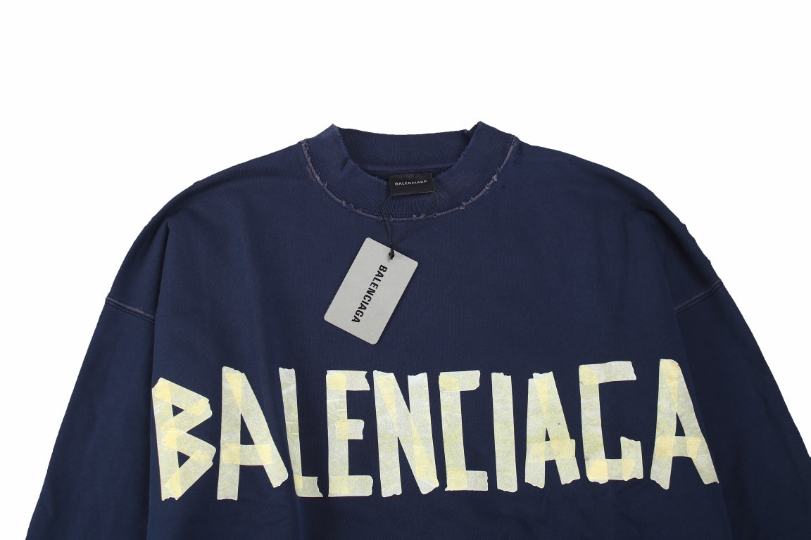 Balenciaga Navy Blue Crewneck