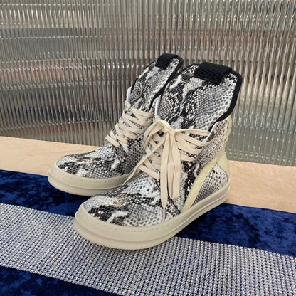 Rick Owens Geobasket Sneakers - Snakeskin Print