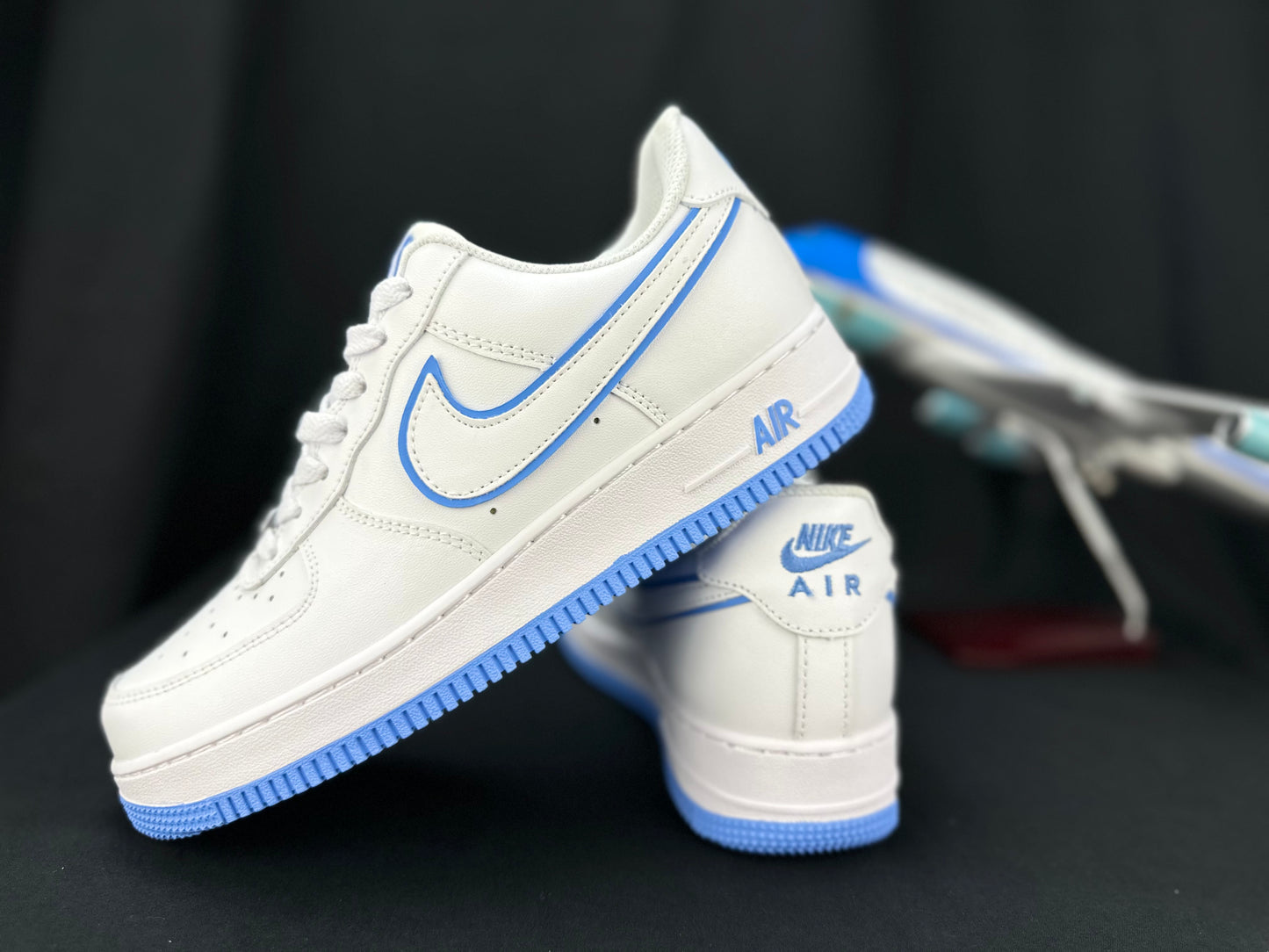 NIKE AIR FORCE 1 "Double Swoosh White/Blue"