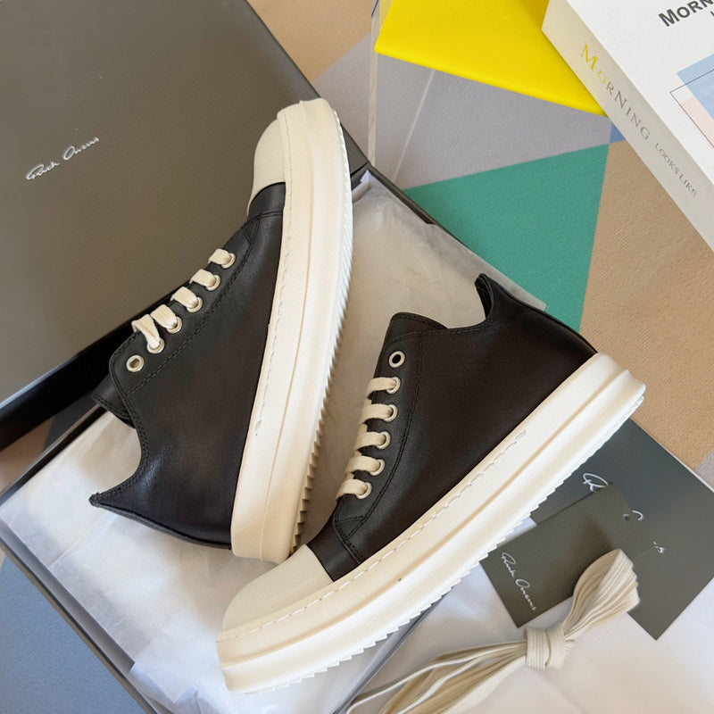 Rick Owens Black Low-Top Sneakers