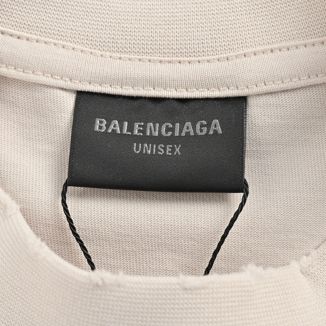 BALENCIAGA STENCIL LOGO T-SHIRT BEIGE