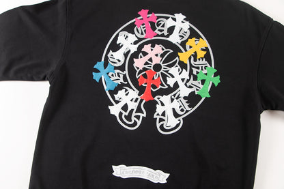 CHROME HEARTS COLORED CROSS HORSE SHOE LOGO SWEATSHIRT BLACK