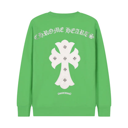 CHROME HEARTS WHITE CROSS PATCH SWEATSHIRT GREEN