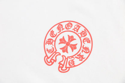 CHROME HEARTS RED HORSE SHOE LOGO SWEATSHIRT WHITE