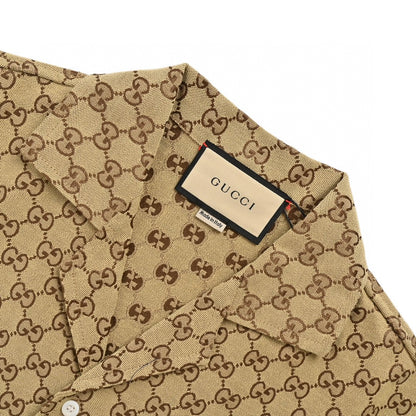 Gucci GG Monogram Beige Short Sleeve Shirt