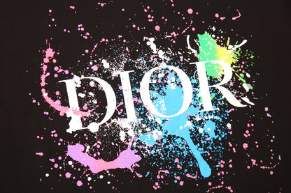 Dior Color Splash Graphic T-Shirt - Black