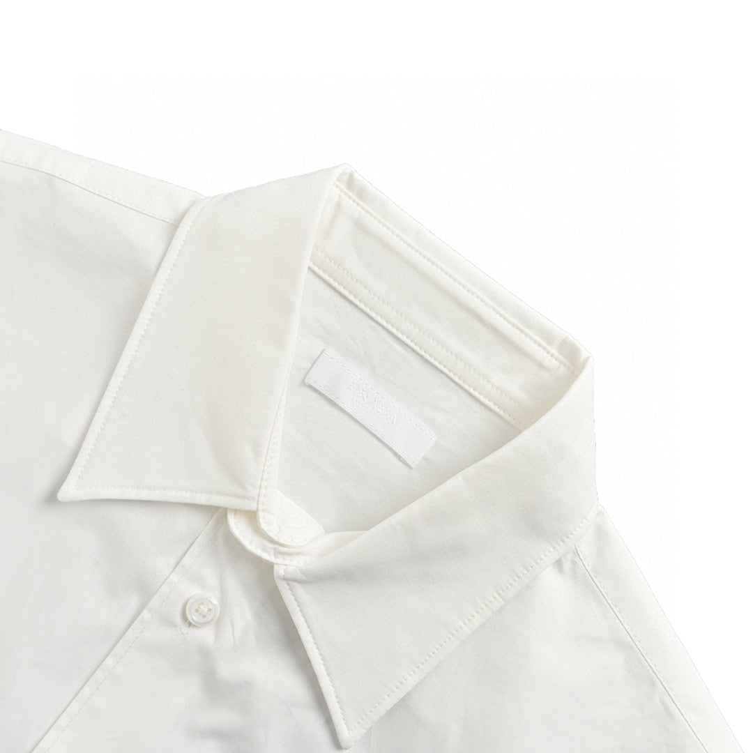 Prada Short-Sleeve Button-Up Shirt (White)