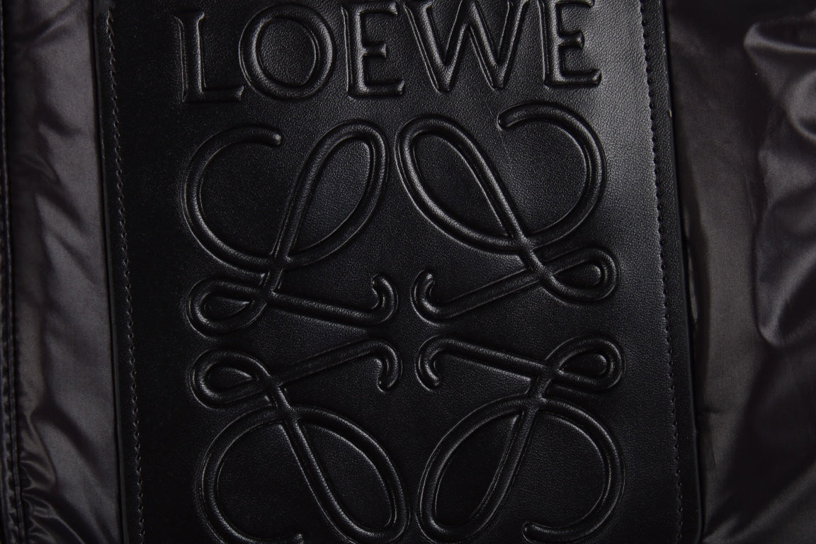 Loewe Hooded Puffer Jacket - Shiny Black