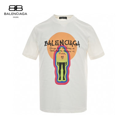 Balenciaga White T-Shirt with Graphic Design