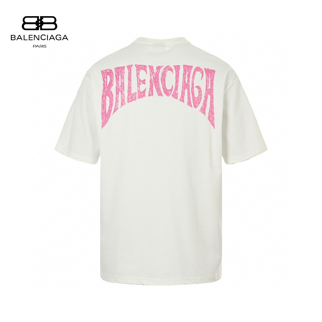 Balenciaga White T-Shirt with Paris Graphic