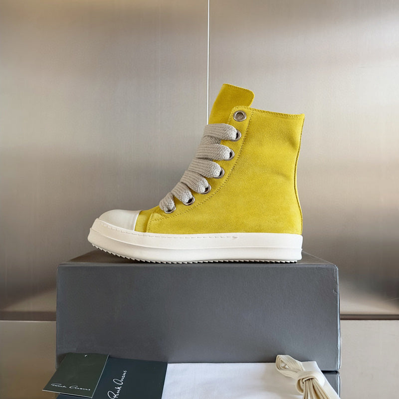 Rick Owens Yellow High-Top Sneakers