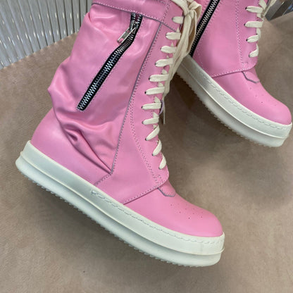 Rick Owens High-Top Sneakers - Pink and Cream