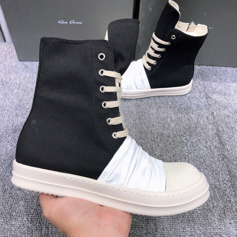 Rick Owens Lace-Up Canvas Boots