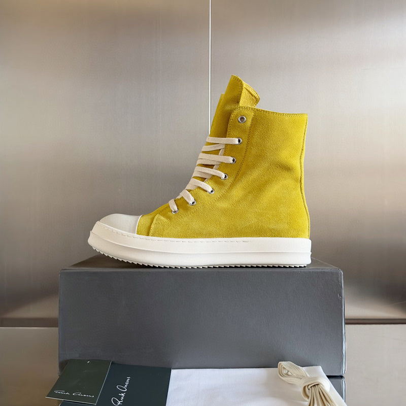 Rick Owens Yellow High-Top Sneakers