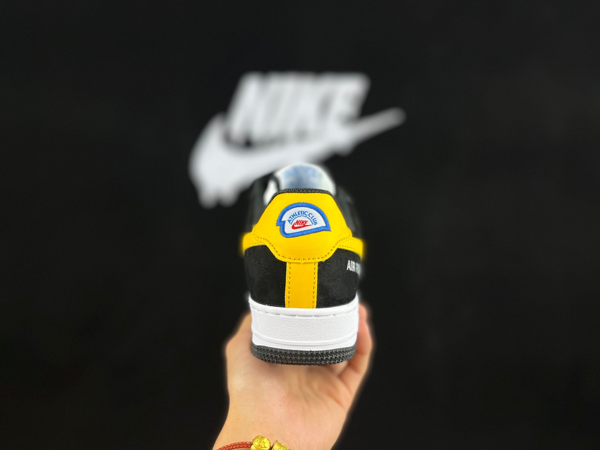 NIKE AIR FORCE 1 Low "Black/White/Yellow Swoosh"