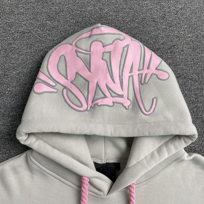 SYNA WORLD HOOD LOGO HOODIE GREY PINK