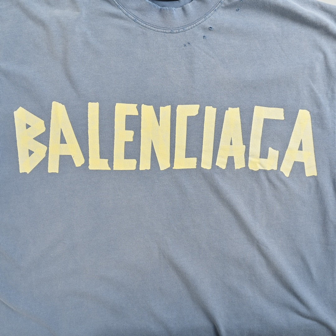 BALENCIAGA VINTAGE LOGO T-SHIRT BLUE