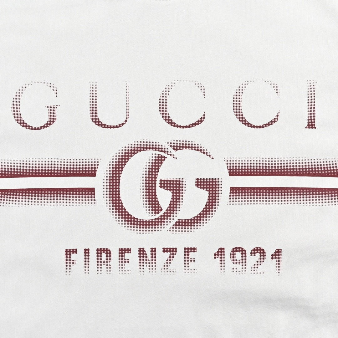 Gucci White T-Shirt with Firenze 1921 Logo