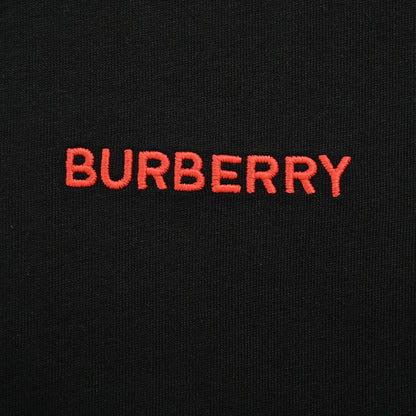 BURBERRY CHECK COLLAR T-SHIRT BLACK