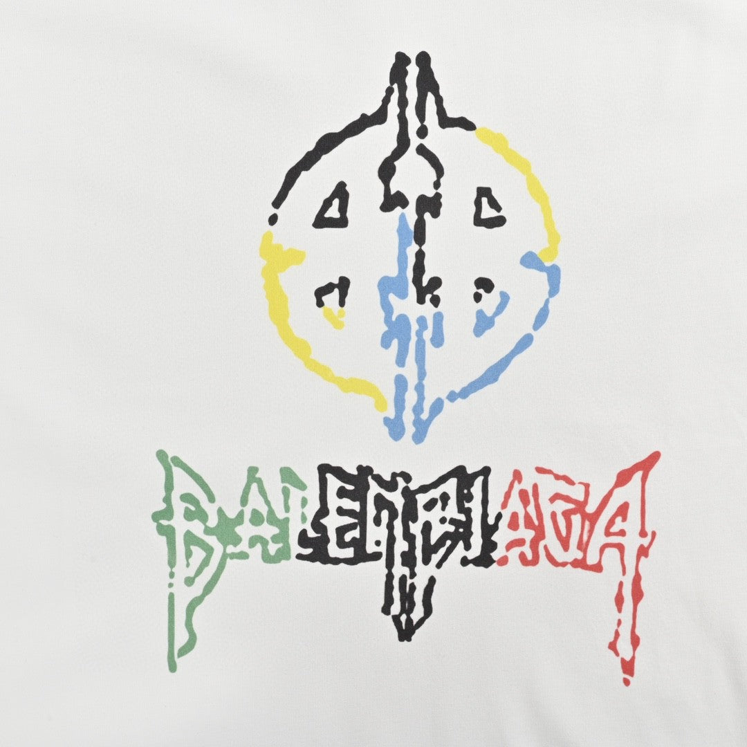 Balenciaga Multicolor Graphic Logo T-Shirt Primereps