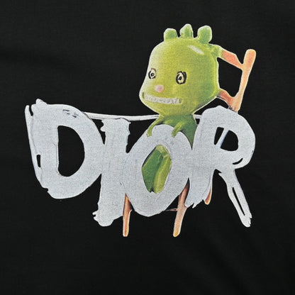 Dior Green Monster Graphic Black T-Shirt