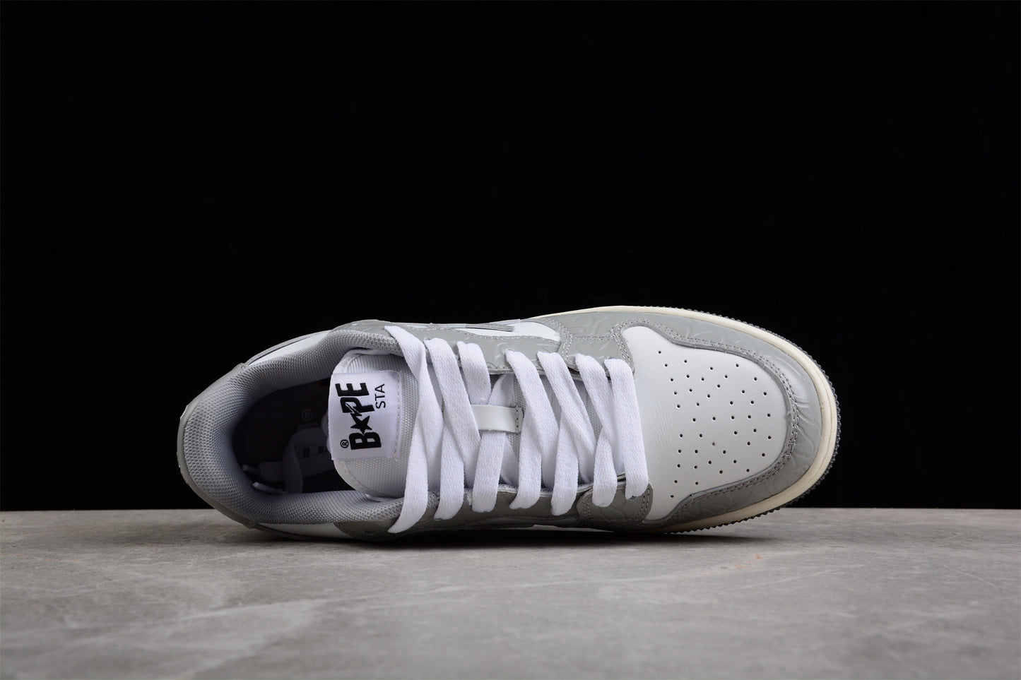 BAPE STA Low-Top Sneakers in White and Gray