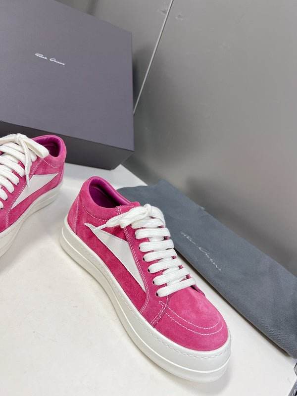 Rick Owens Low-Top Sneakers - Pink Suede