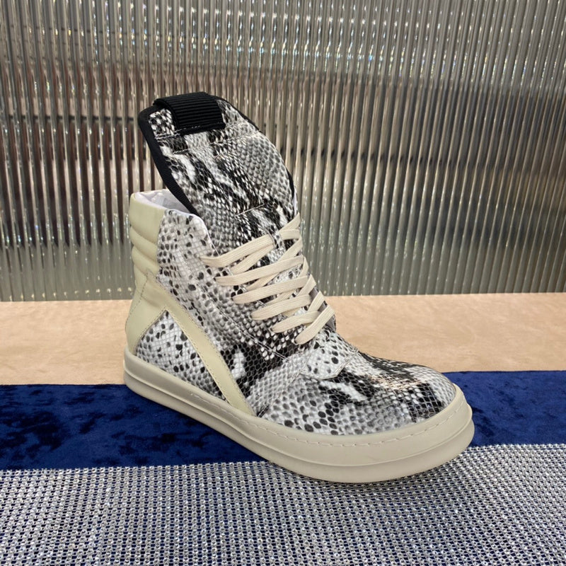 Rick Owens Geobasket Sneakers - Snakeskin Print