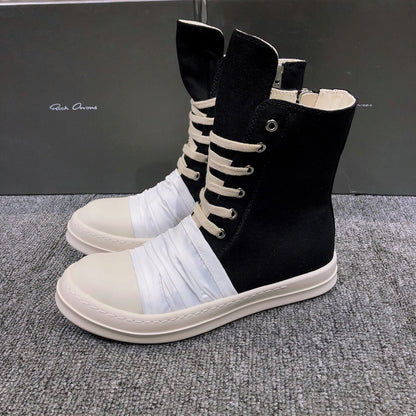 Rick Owens Lace-Up Canvas Boots