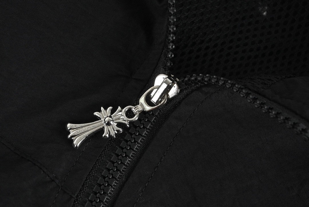 CHROME HEARTS ASYMMETRICAL ZIP HOODIE BLACK