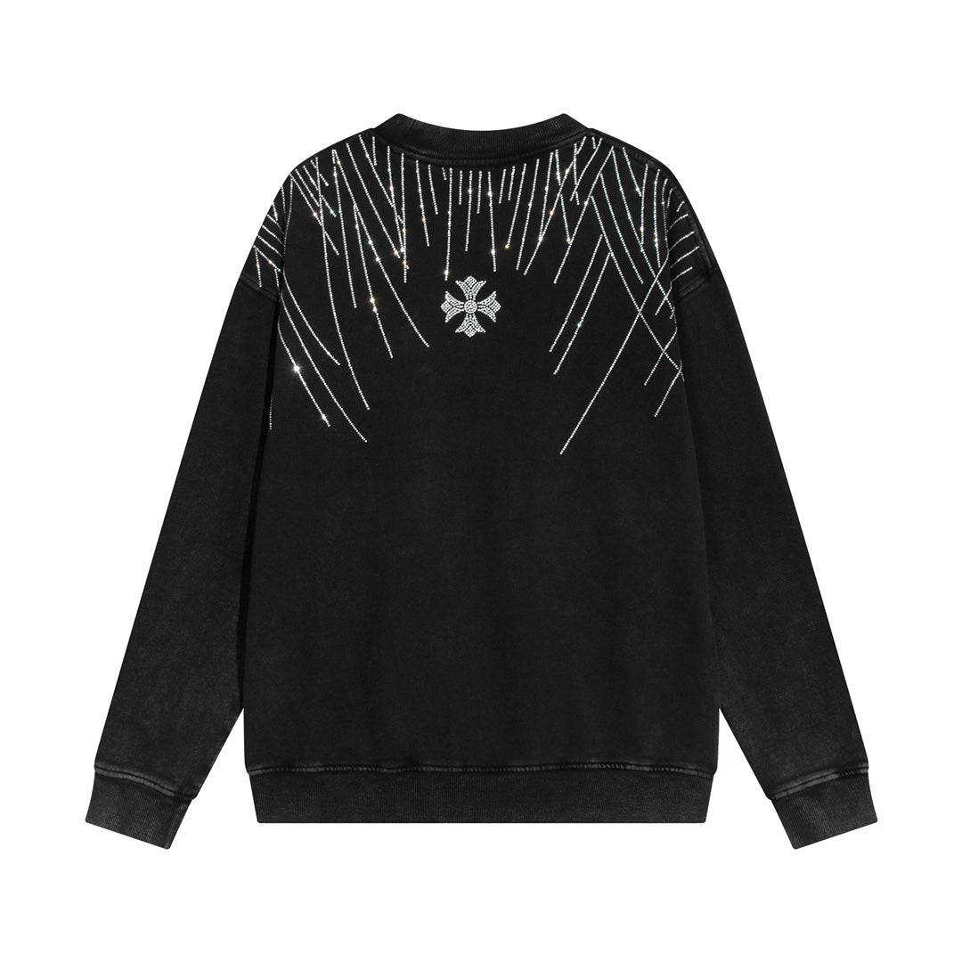 CHROME HEARTS RHINESTONE DESIGN SWEATSHIRT BLACK