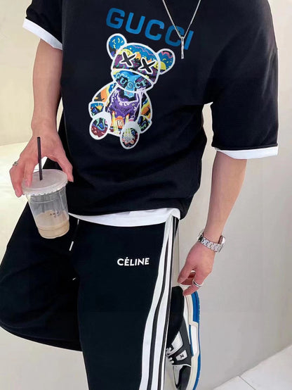 Gucci Black T-Shirt with Bear Graphic