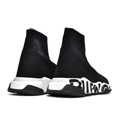 BALENCIAGA SPEED GRAFFITI TRAINERS x BLACK WHITE - Prime Reps