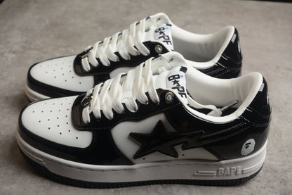 BAPE STA Low-Top Sneakers in Black and White