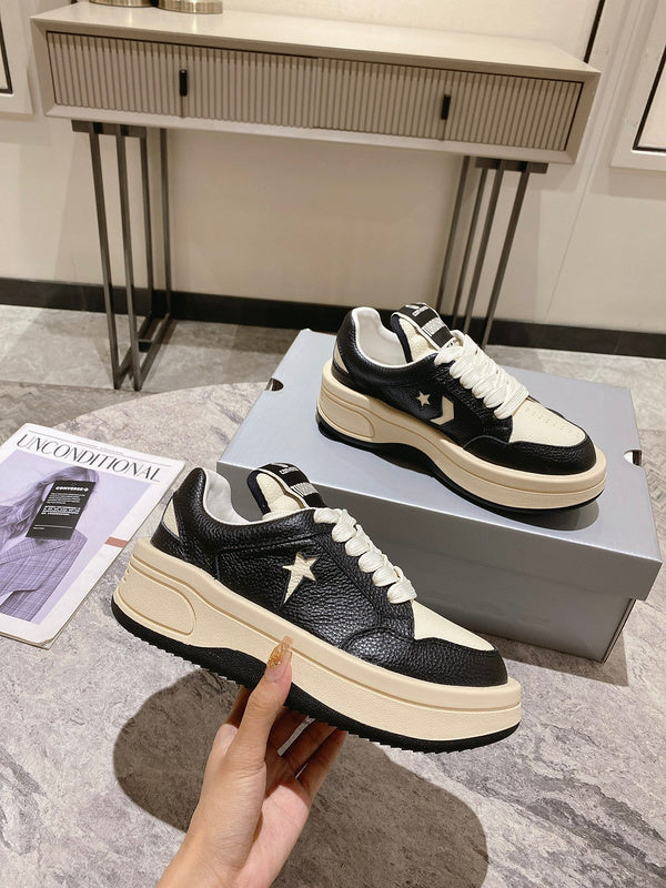 Golden Goose Cream and Black Star Sneakers